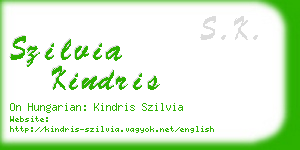 szilvia kindris business card